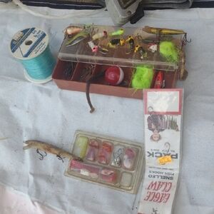 Fishing Tackle Box with Lures and Hooks